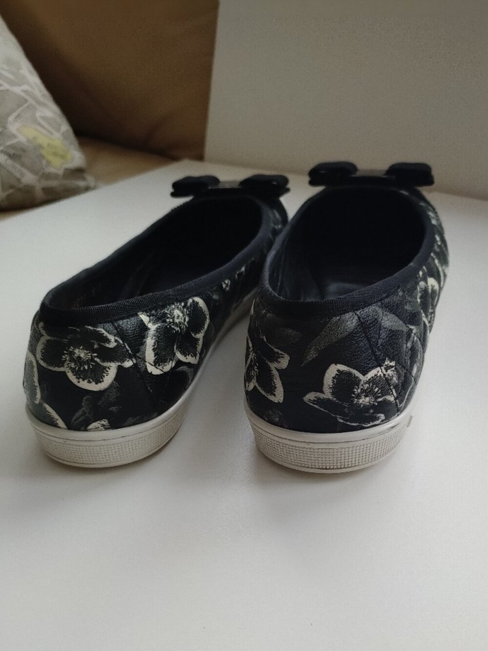 Ferragamo Rufina Floral Quilted Leather Ballerina Sneaker Flats 9C - Picture 8 of 13